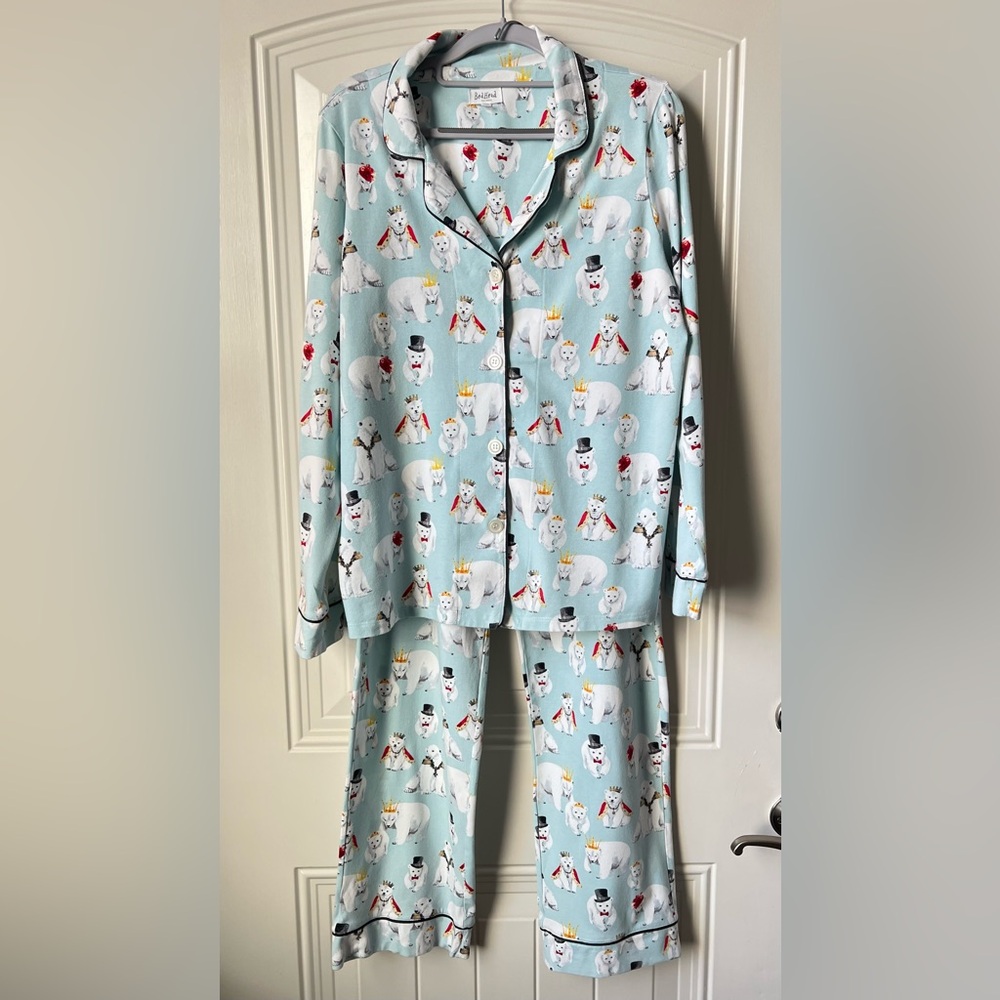 BedHead Pajamas M Organic Cotton Polar Bear Print Made USA - Picture 2 of 16